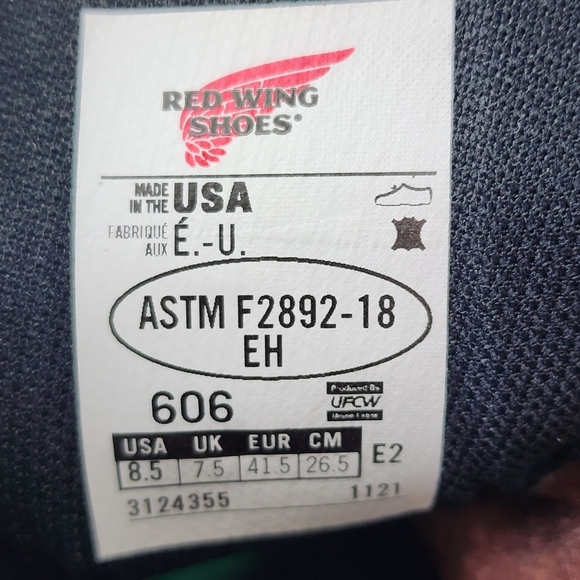 Red Wing ASTM F2892 18 Soft Toe Ankle Height Super Sole Boot Size 8 1/2 EE main image 10